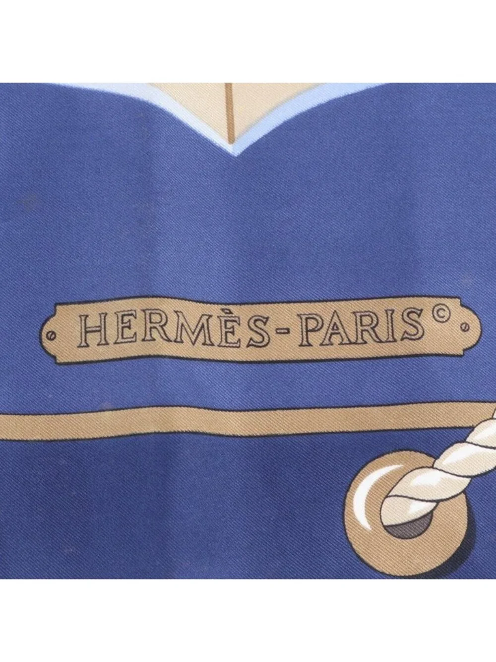Hermes Carre 90 Grand Large Ship Silk 100% Scarf